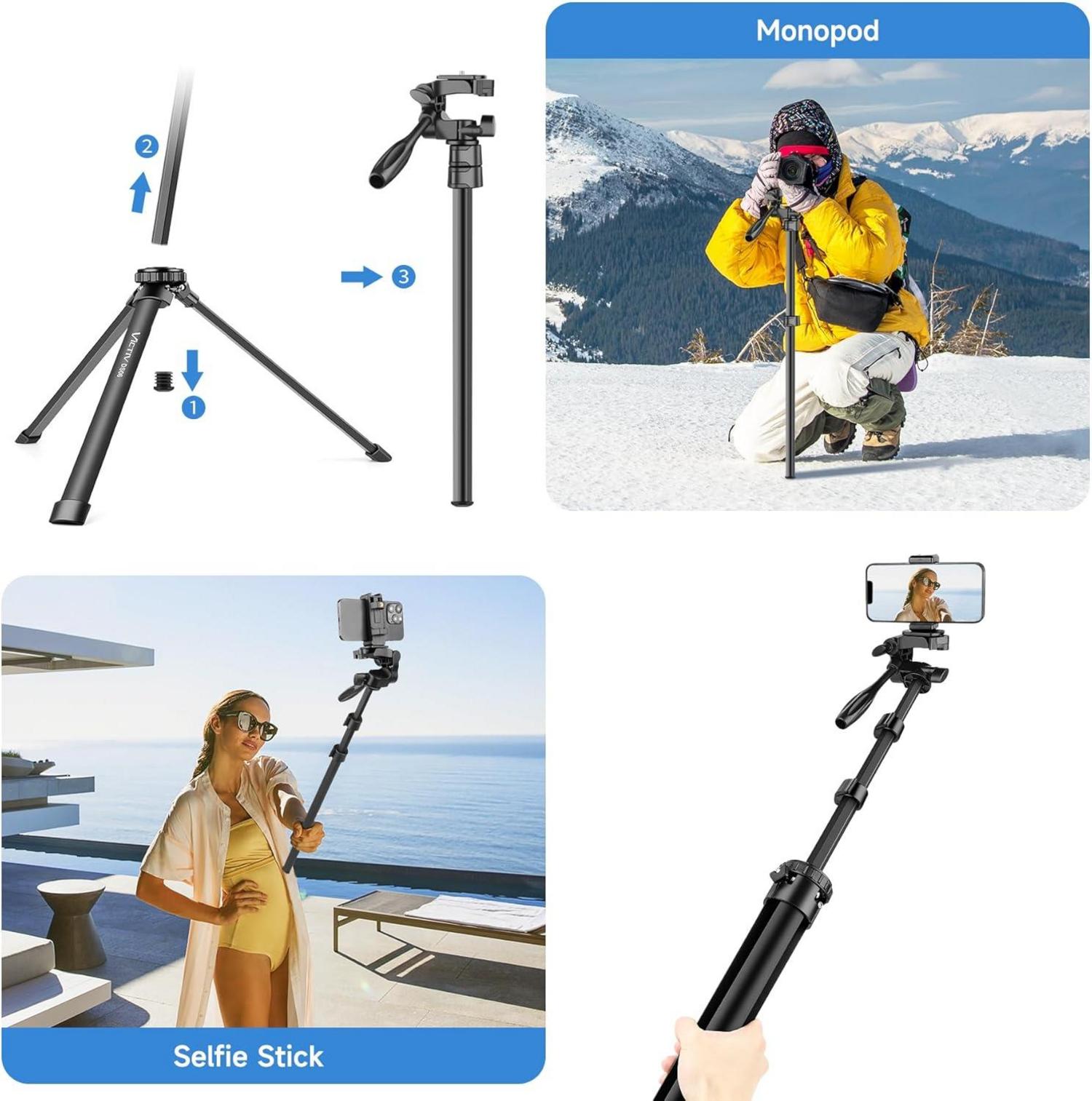 Handy Stativ 150cm für Smartphone mit Fernauslöser und Handyhalterung