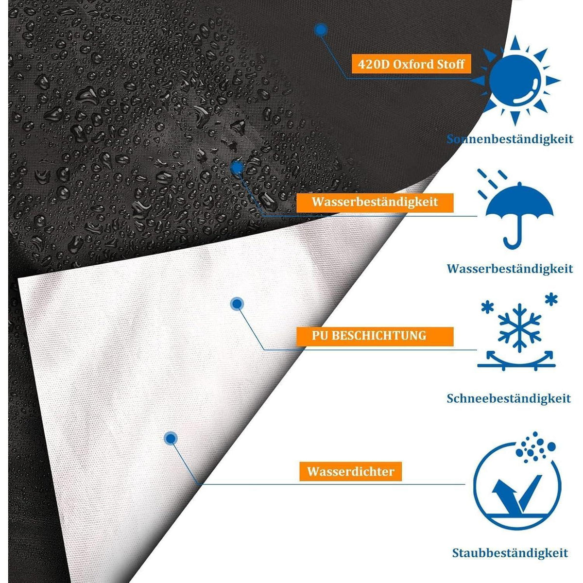 Wasserdichte Stuhlabdeckung für 6-8 Gartenstühle