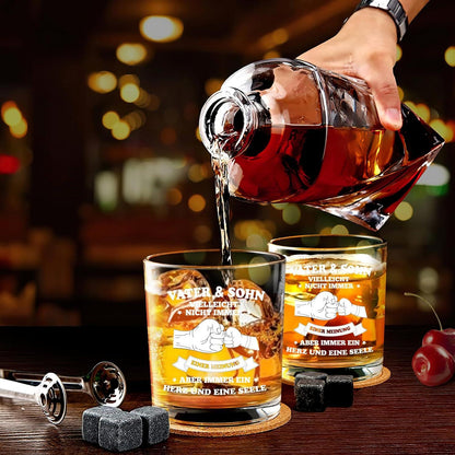 Personalisiertes Whiskeyglas Papa Geschenk Vater Sohn Geburtstag 300ml