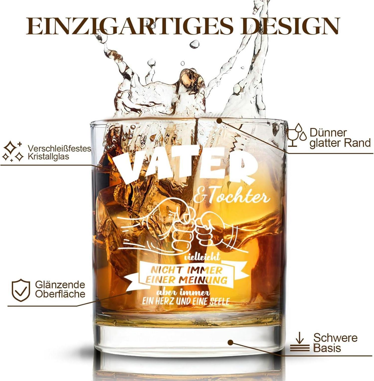 Whiskeyglas Papa Geschenk Vater Tochter Geburtstag Weihnachten 300ml