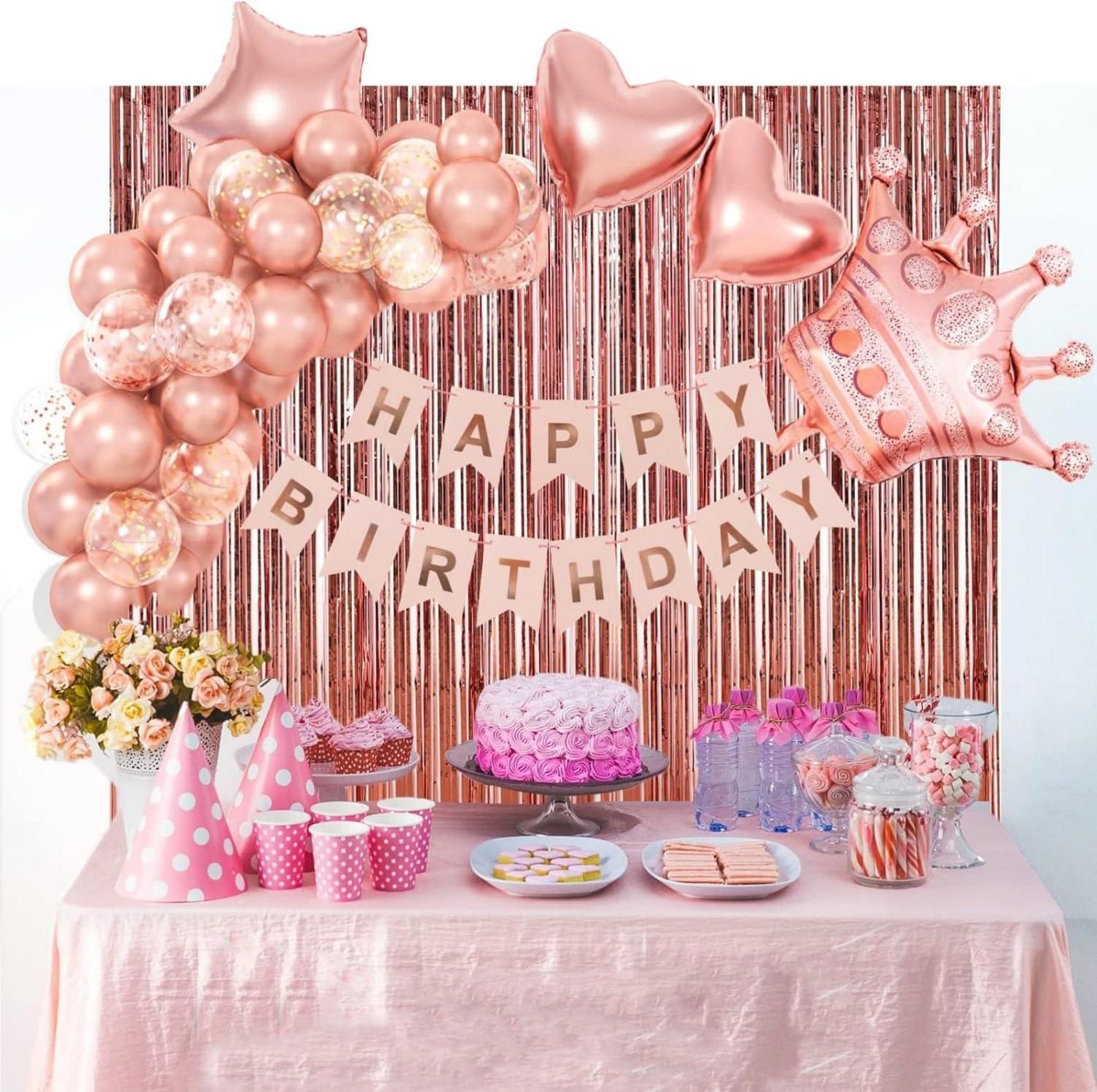 Rosegold Geburtstagsdeko Party Deko Mädchen Frauen