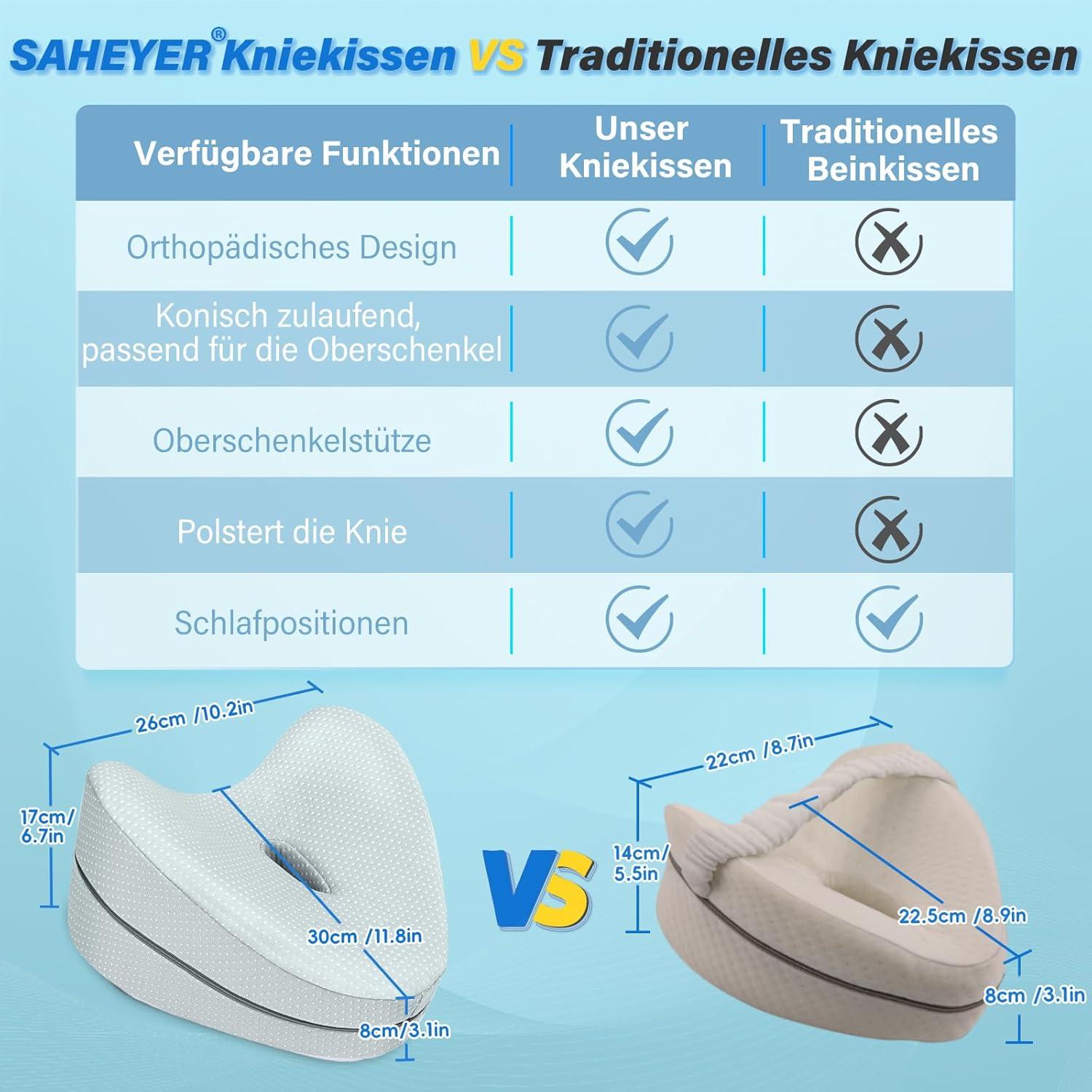Orthopädisches Kniekissen für Seitenschläfer Memory Foam