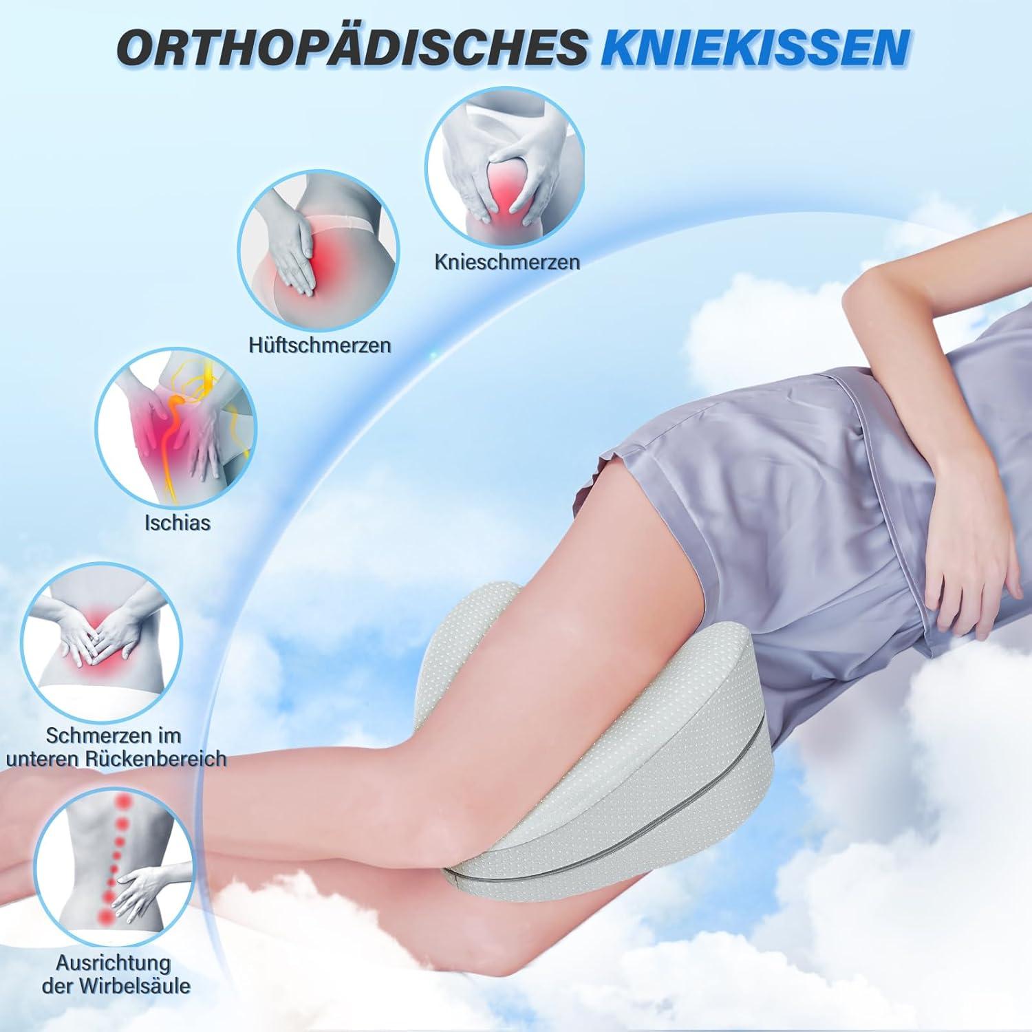 Memory Foam Kniekissen für Seitenschläfer und Schwangerschaft