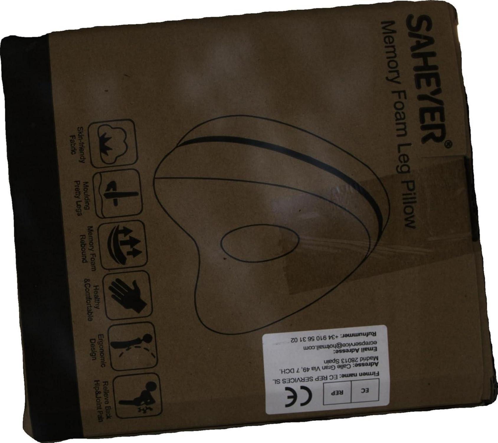 Orthopädisches Seitenschläfer Kniekissen Memory Foam Bein-Kissen Schwangerschaft Grau