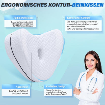 Orthopädisches Kniekissen für Seitenschläfer Memory-Schaum Beinkissen 30×26×17CM