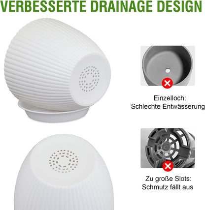 8 Stück Blumentopf Set mit Untersetzer