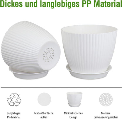 Blumentopf Set 8er Pack mit Untersetzer