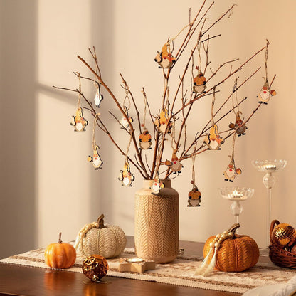 Valery Madelyn Herbstdeko Holz Anhänger Zwerg Kürbis 24er