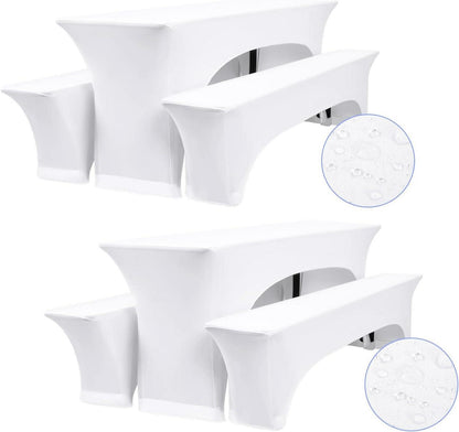 Elastische Biertischhussen 3er-Set Weiß 220x50x70 cm