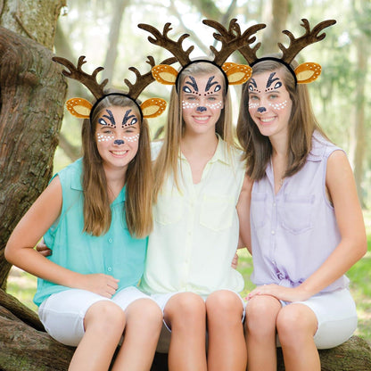 Rentier Haarreif mit Ohren Reh Geweih Damen Kostüm Haarreifen