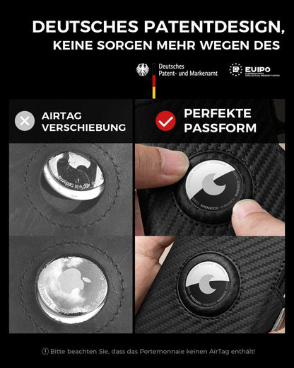 Italienisches Leder RFID Wallet Herren | Airtag | Slim Wallet Münzfach