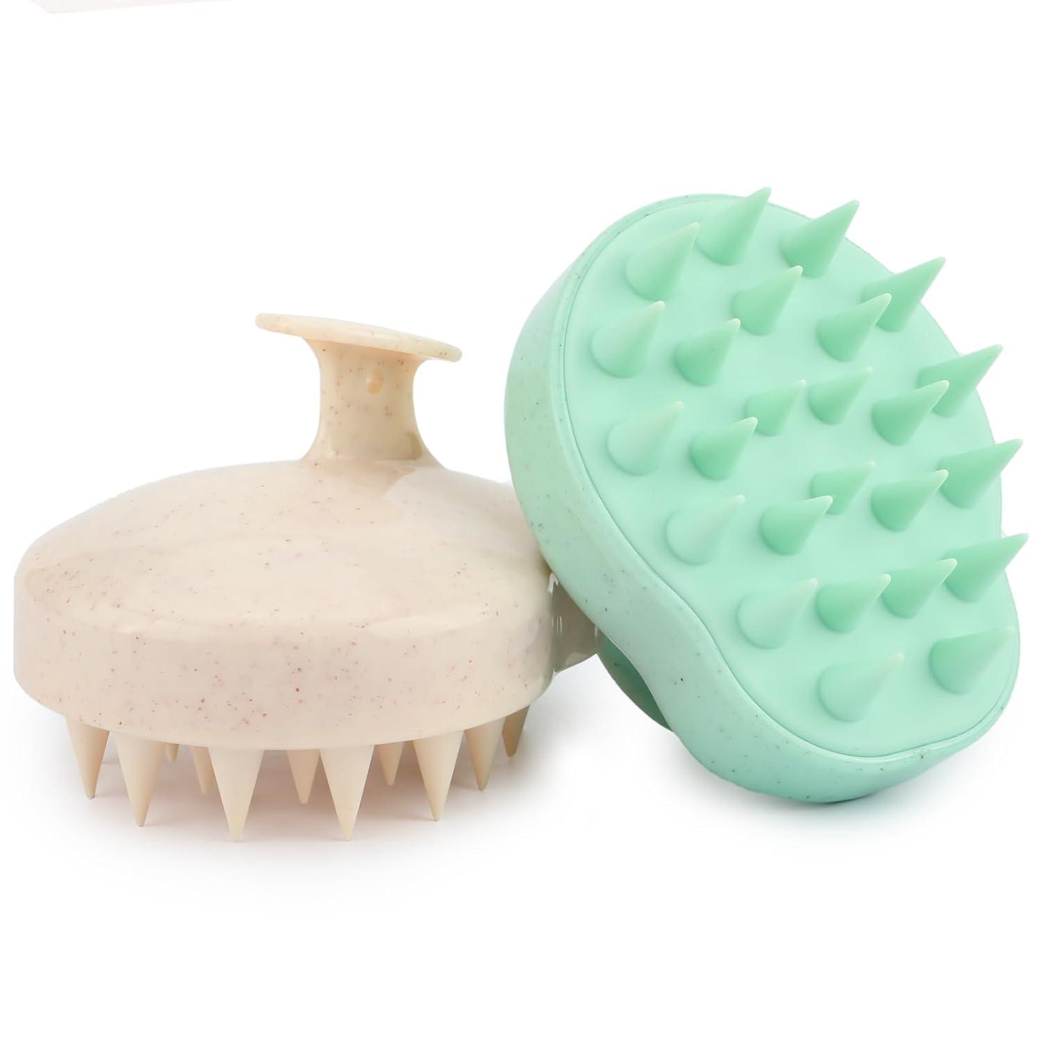 2er-Pack Shampoo Bürste Kopfhautmassage Silikonborsten Peeling
