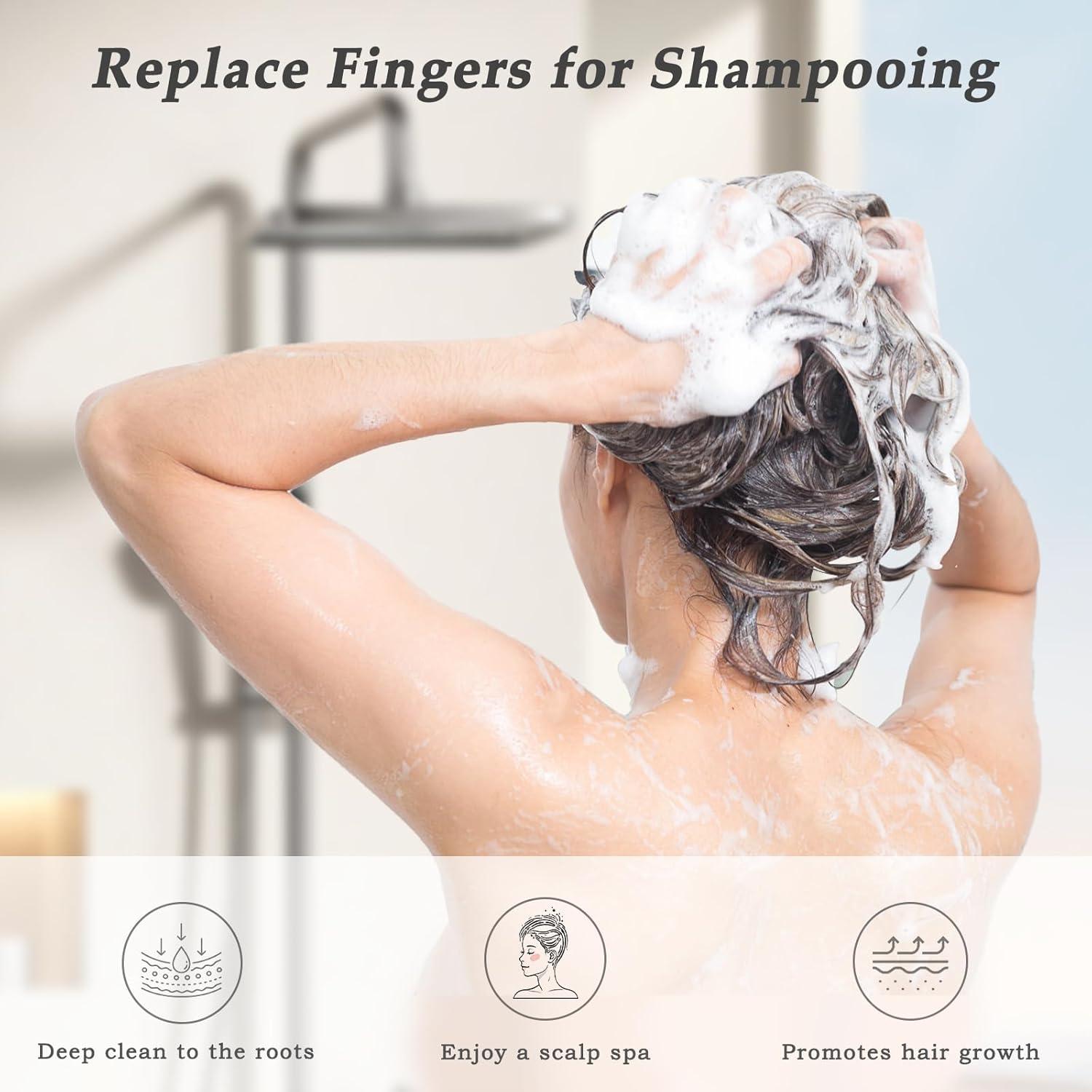 2er-Pack Shampoo Bürste für Kopfhautmassage & Peeling, Haarwachstum, Mintgrün