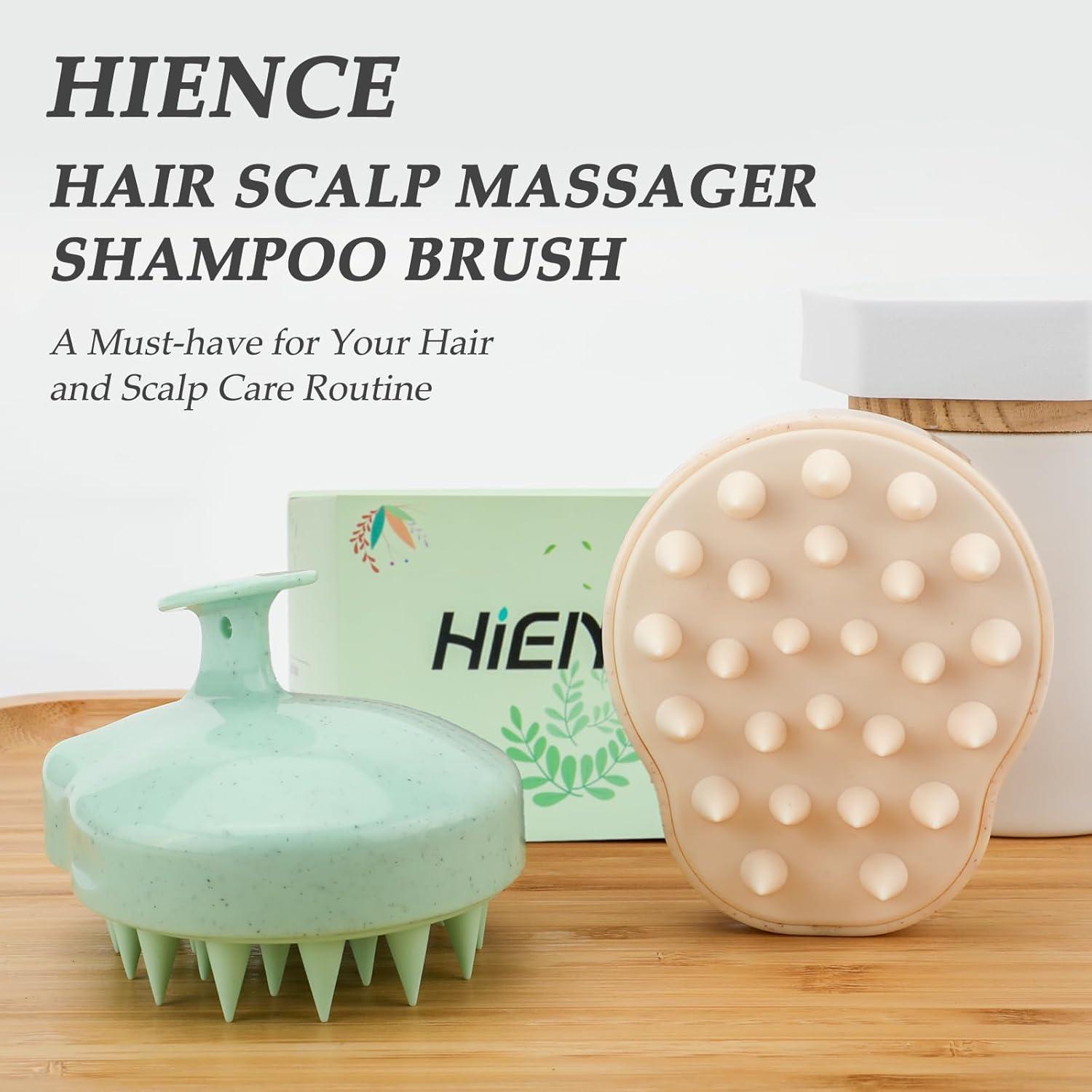 2er-Pack Shampoo Bürste zur Kopfhautmassage & Peeling, Silikonborsten, Haarwachstum, für nasses & trockenes Haar, Mintgrün & Beige