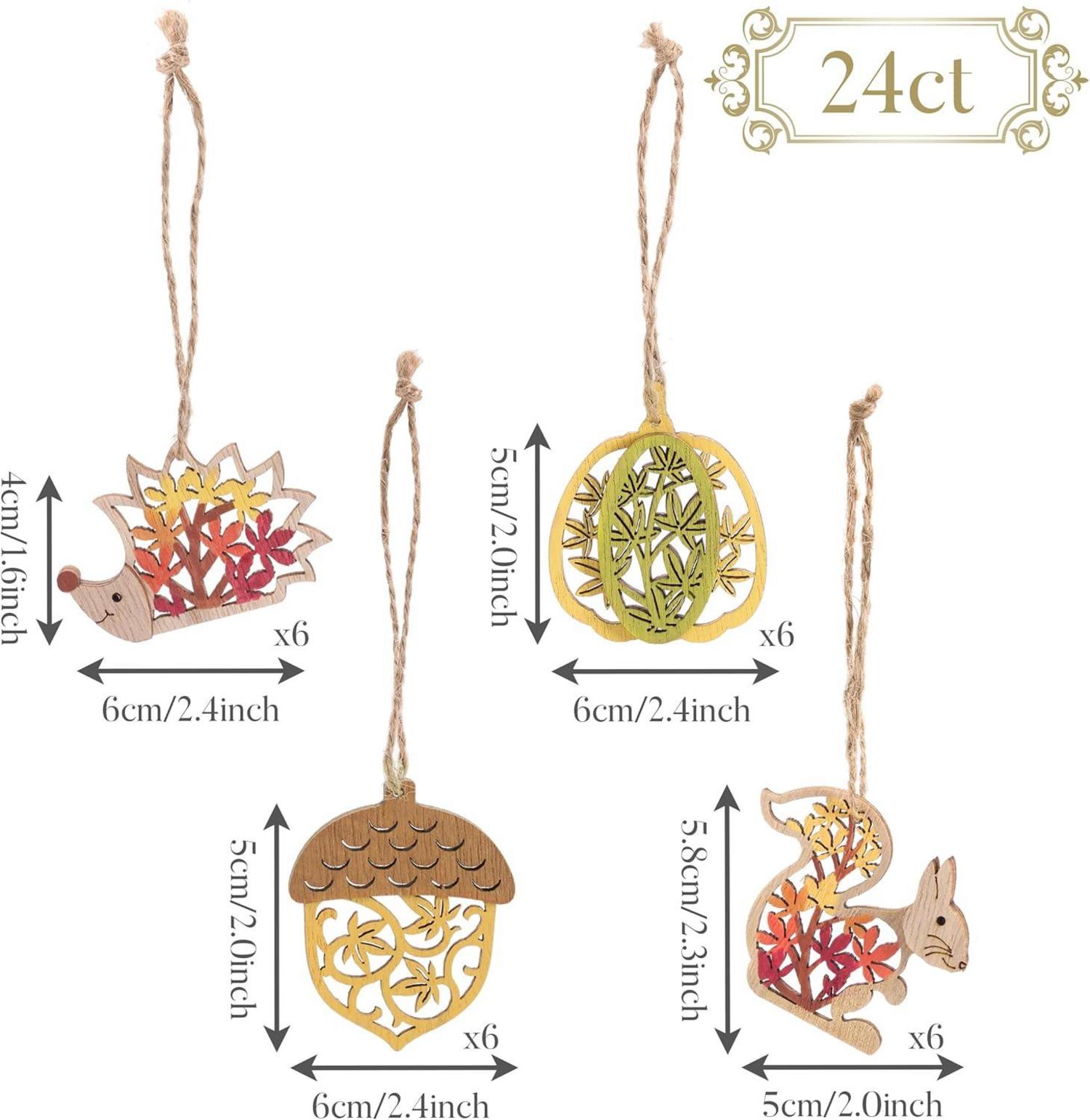 Herbstdeko Holz Anhänger Kürbis Igel 3D-Effekt 5cm Hängend