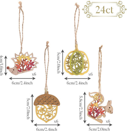 Herbstdeko Holz Anhänger Kürbis Igel 3D-Effekt 5cm Hängend