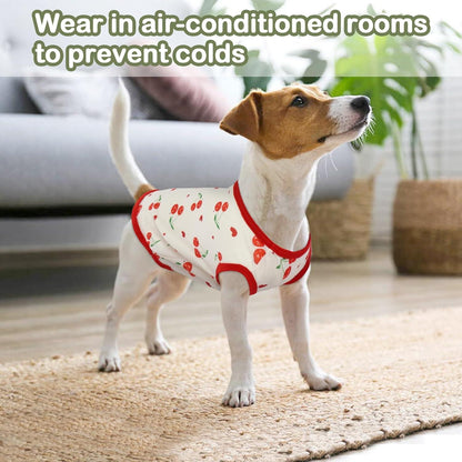Hundepullover Kleine Hunde Chihuahua Terrier Bulldogge Shirt Weiß Kirschen M