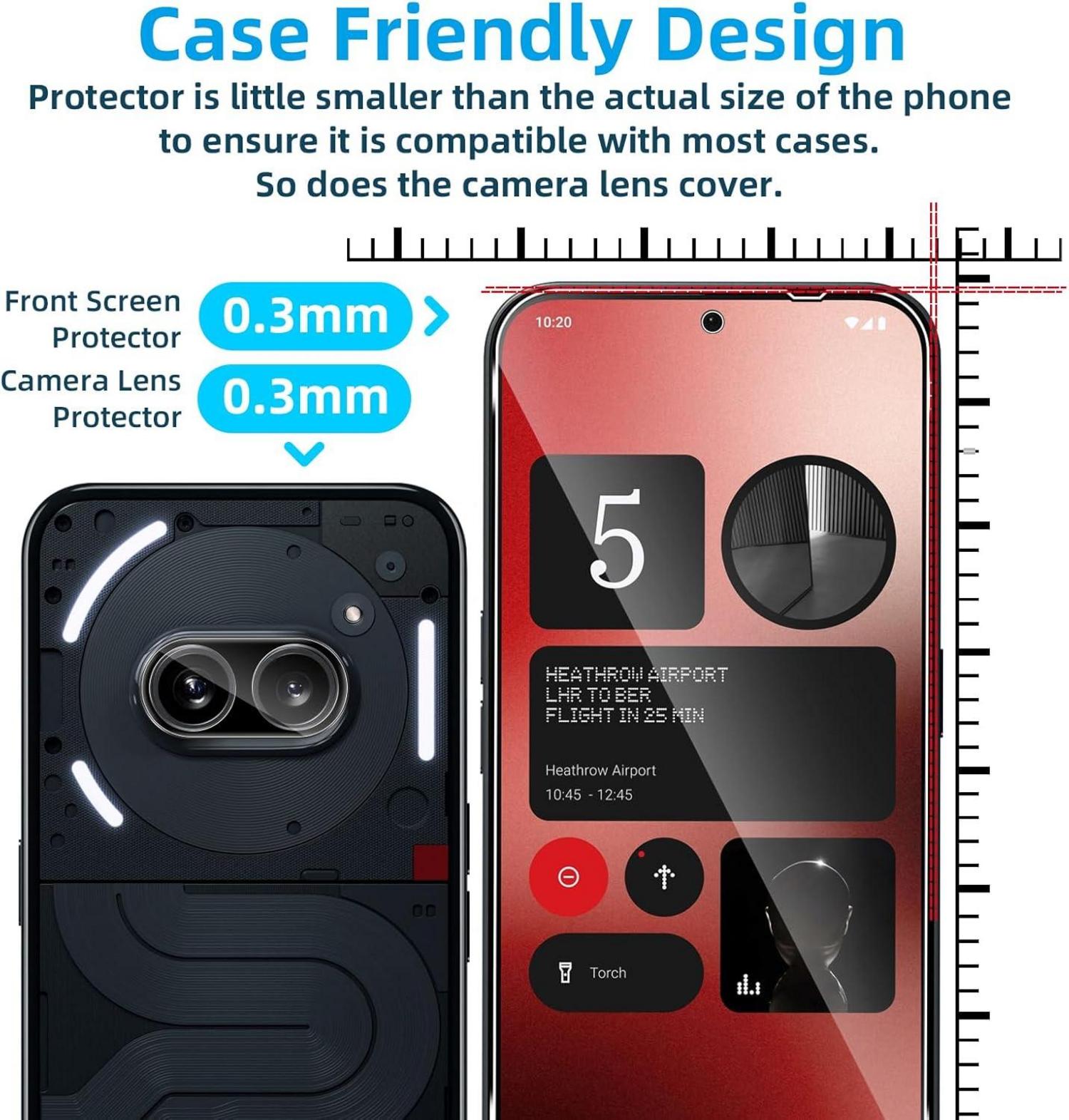 Panzerglas Schutzfolie Nothing Phone 2A 2A Plus Display Kameraschutz 4er Set