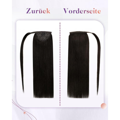 Echthaar Pferdeschwanz Extension Braun 45cm