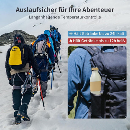 Edelstahl Thermosflasche 1L BPA-frei Auslaufsicher Outdoor Sport Fitness
