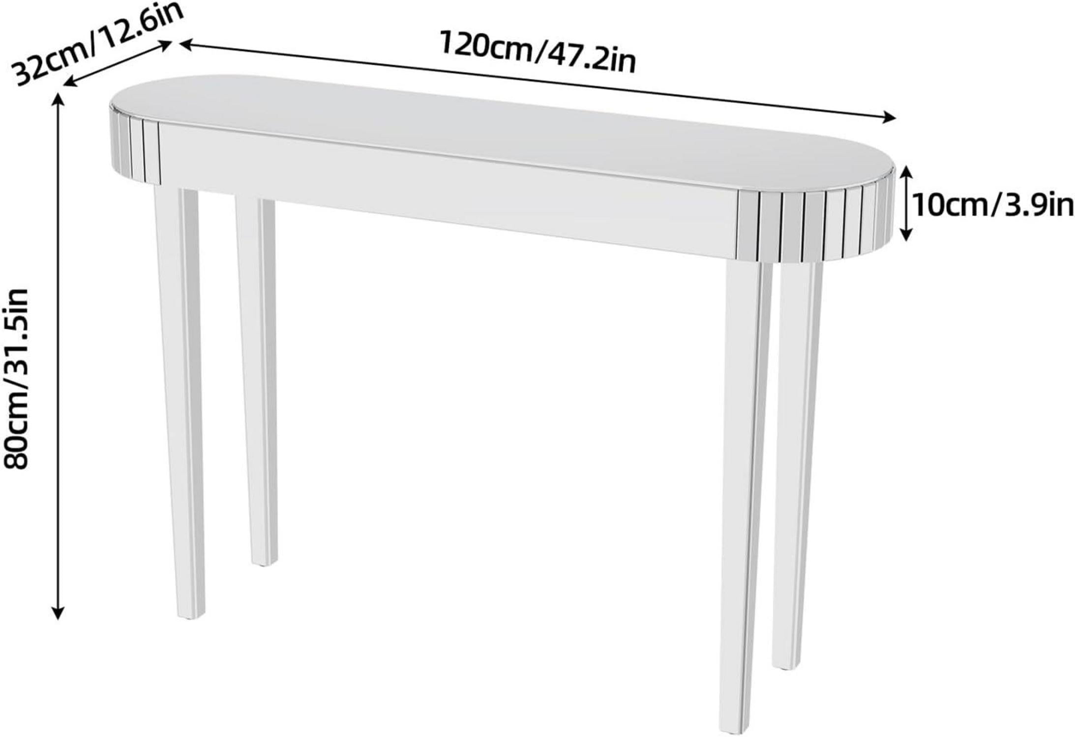 Konsolentisch Silber Spiegelglas Modern Glastisch