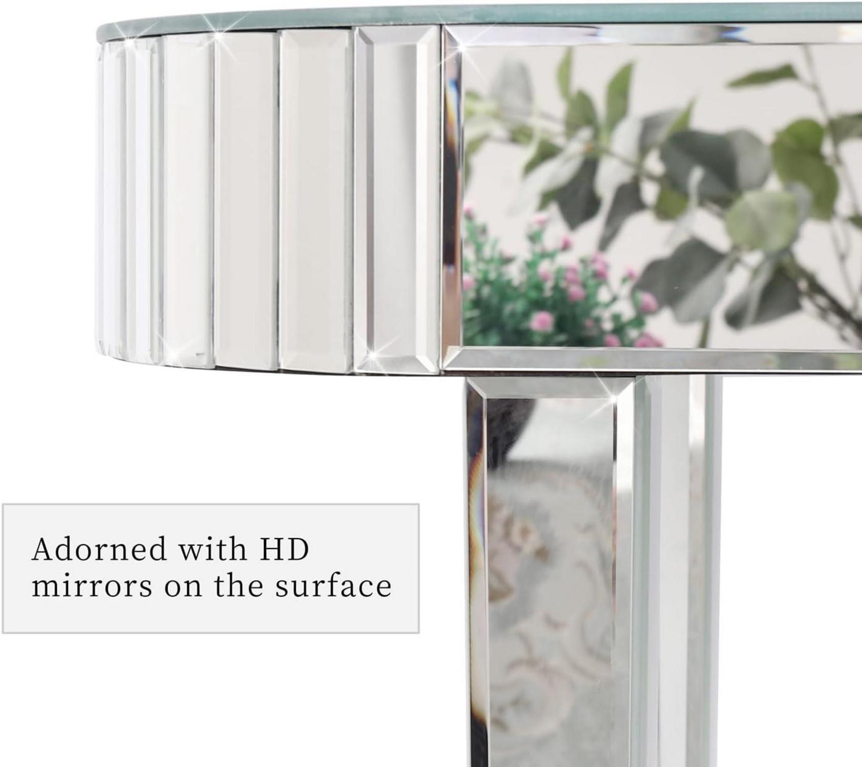 Spiegelglas Konsolentisch Silber 120x32x80cm Modern Glastisch