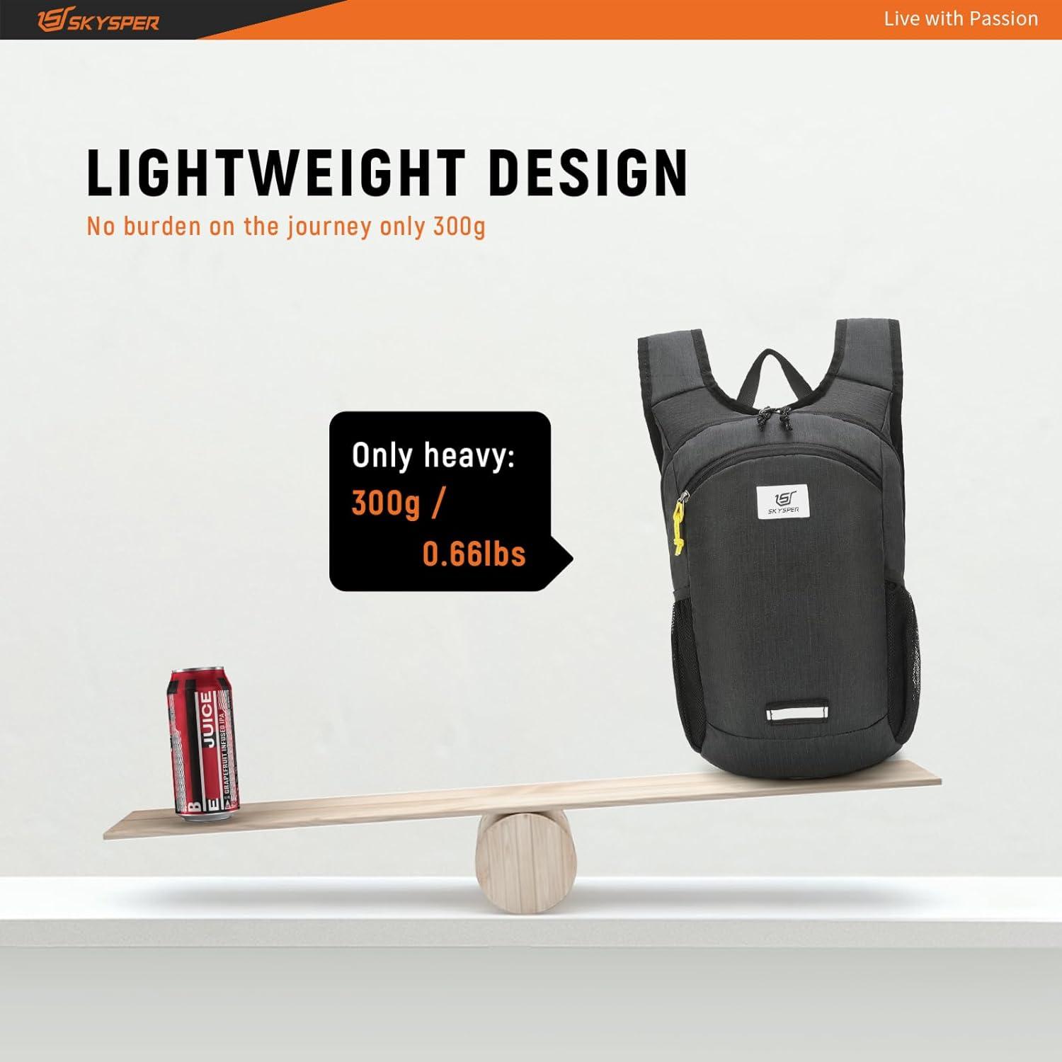 Faltbarer Rucksack 10L Ultraleicht Tagesrucksack Trekking