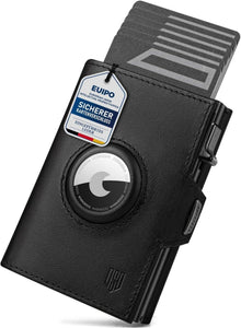 RFID Slim Wallet mit Münzfach aus Aluminium | Schwarz