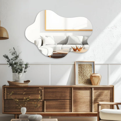 Asymmetrischer Wandspiegel 58x82cm – Rahmenlos & Dekorativ