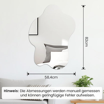 Asymmetrischer Wandspiegel 58x82cm – Rahmenlos & Dekorativ