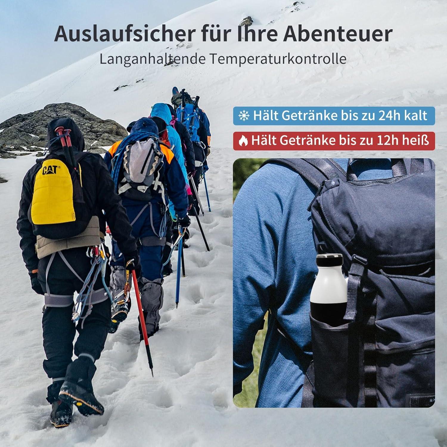 Edelstahl Thermosflasche 500ml BPA-frei Auslaufsicher - Sport Outdoor