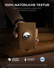 Herren RFID Slim Wallet mit Münzfach 8-10 Karten braun