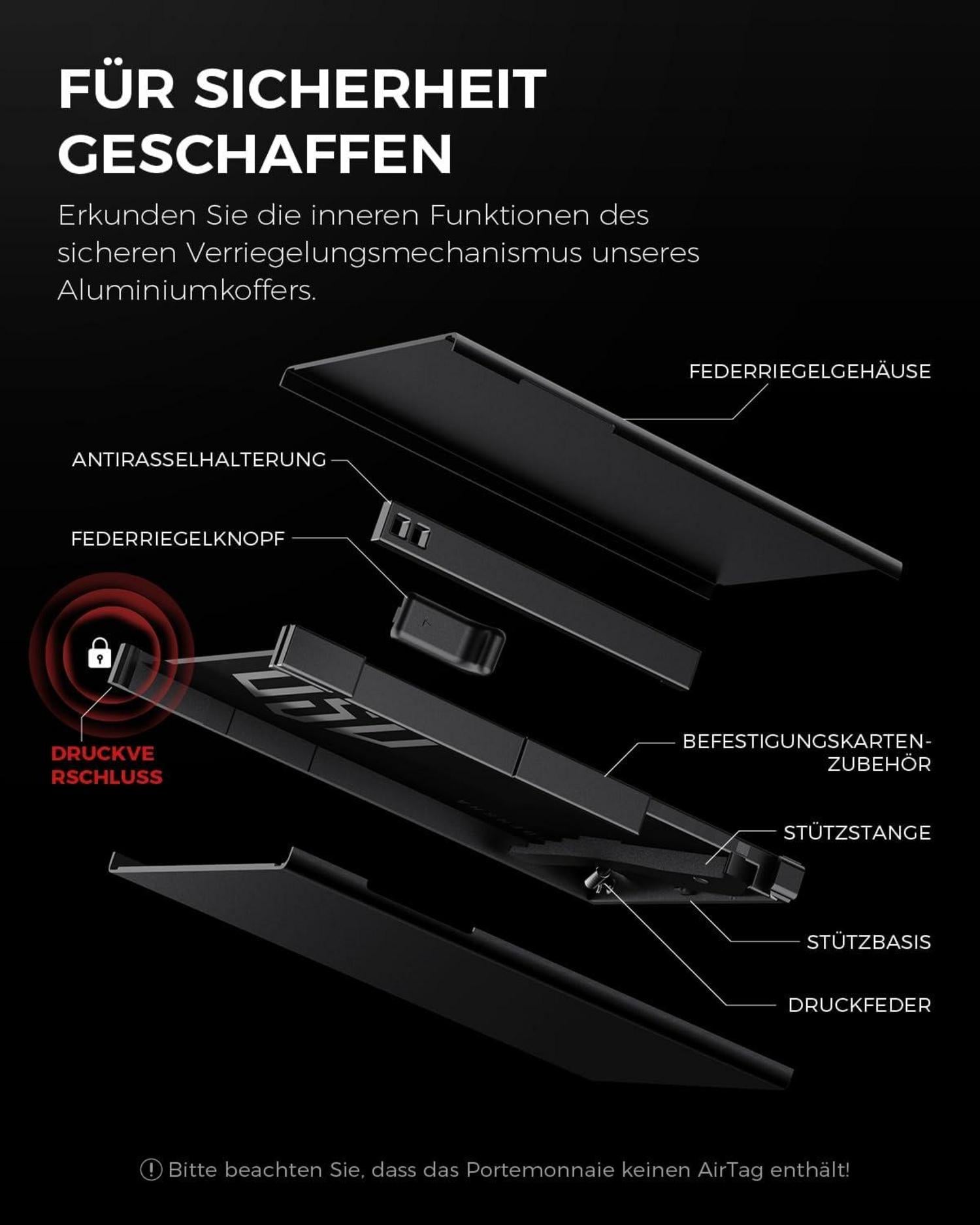 Airtag Wallet RFID Slim Wallet Münzfach Aluminium Braun