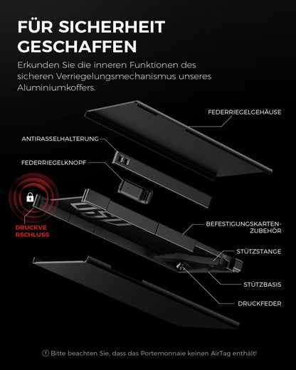 Airtag Wallet RFID Slim Wallet Münzfach Aluminium Braun