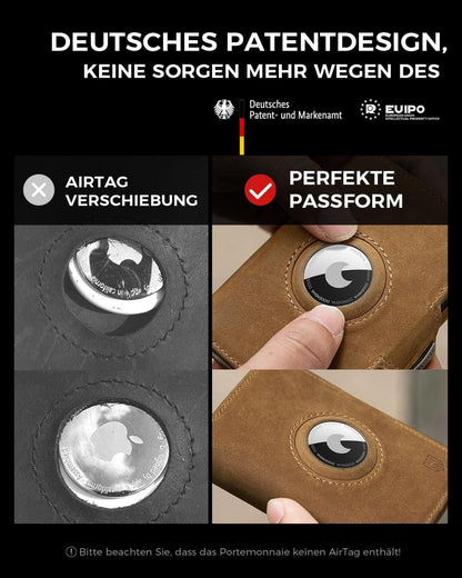 Schlankes RFID-Smart-Wallet mit Münzfach aus Aluminium in Braun