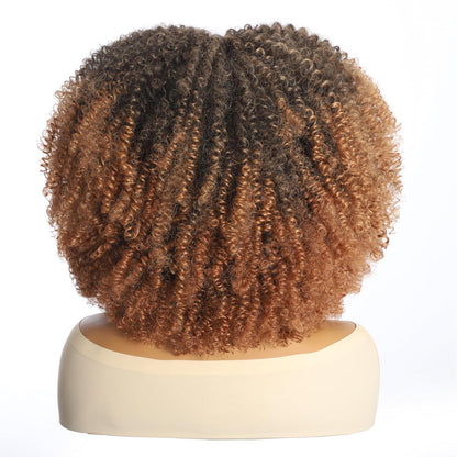 Lockige Blond Perücke mit Pony – Afro Perücke für Kostüme