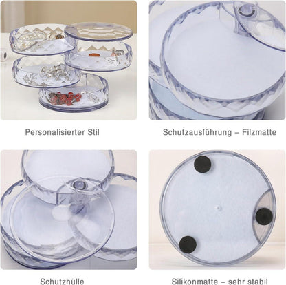 INMORVEN Schmuckaufbewahrung Mädchen Damen 4 Ebenen Transparent Acryl