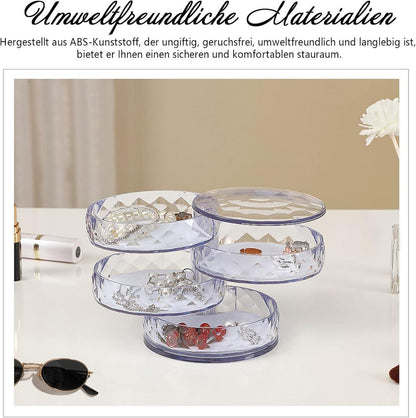 Schmuckkästchen Mädchen Damen 4 Ebenen Drehbar Transparent Acryl