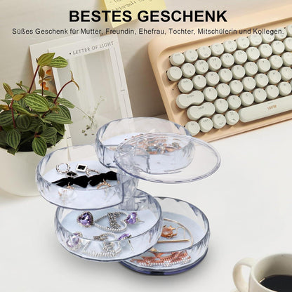 Schmuckkästchen Damen 4 Ebenen Drehbar Transparent Acryl