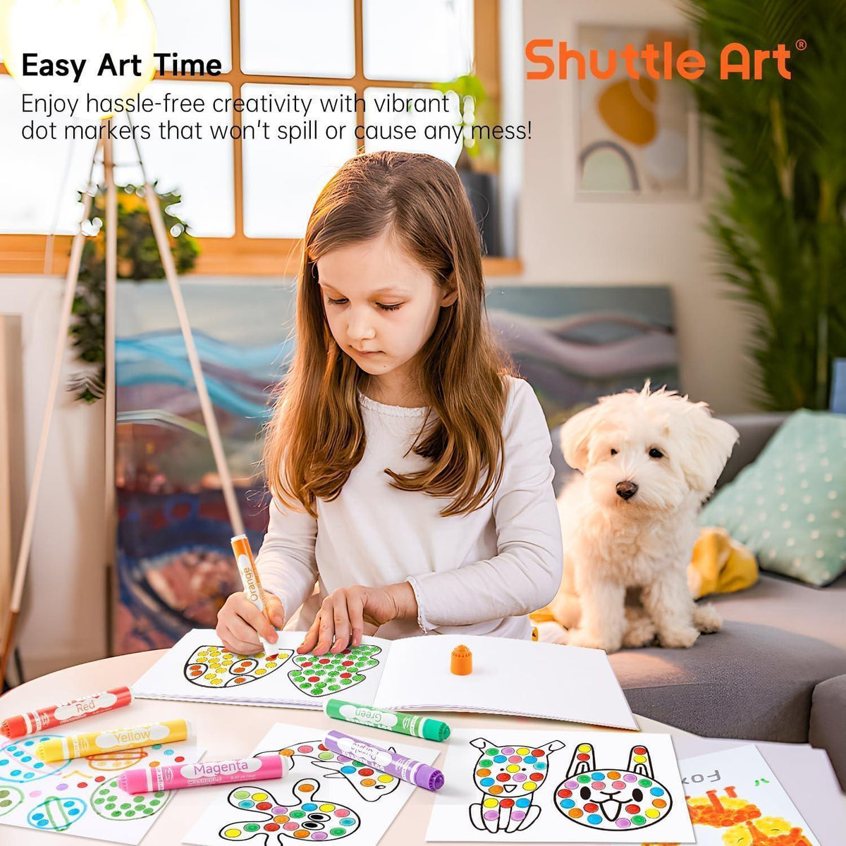 Auswaschbare Dot Marker für Kinder, 10 Farben, ungiftig