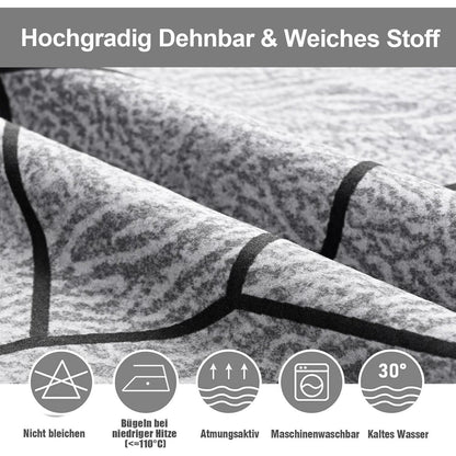 Stretch Stuhlhussen Set Grau Marmor – 6 Stück