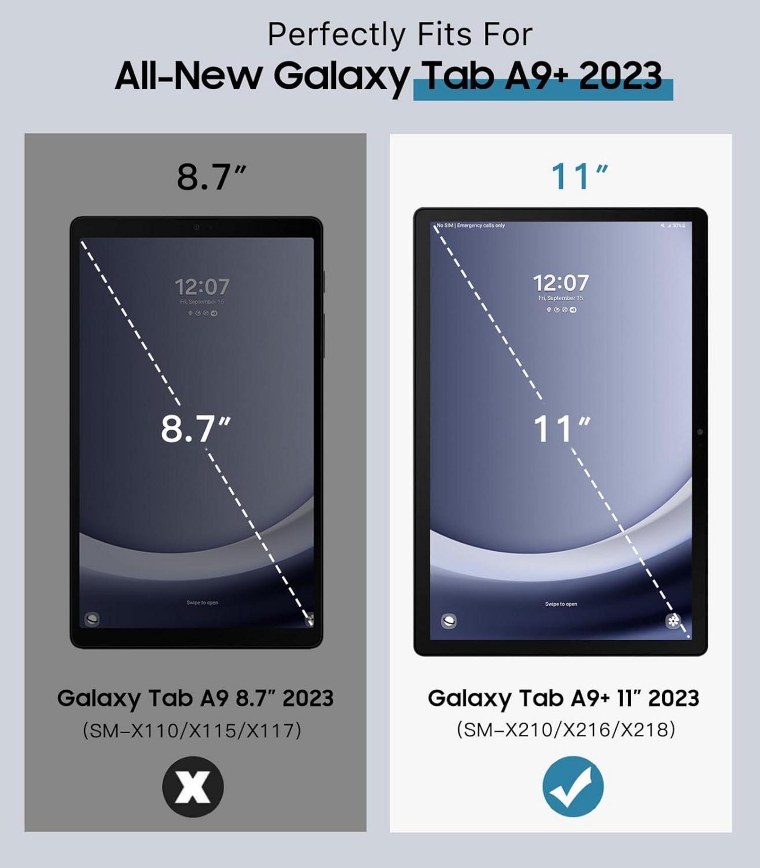 TiMOVO Samsung Galaxy Tab A9 Plus 11 Hülle 2023 Dünn TPU