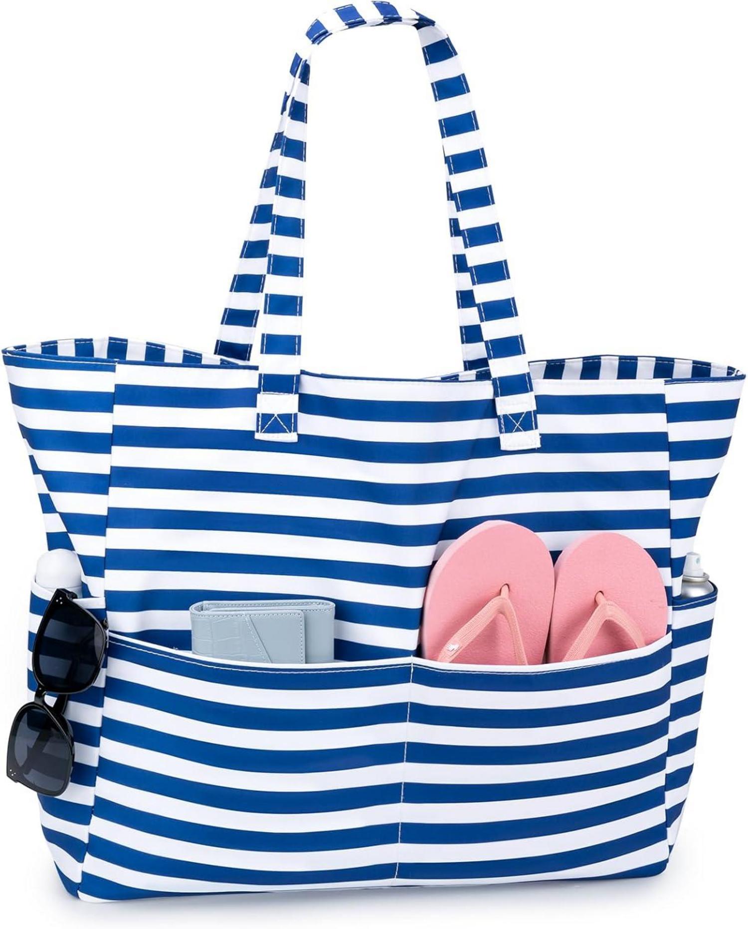 Strandtasche XXL mit Reißverschluss für Familie & Damen