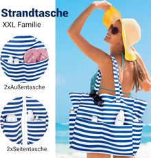 Strandtasche XXL Familie mit Reißverschluss Damen Große