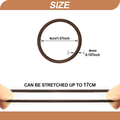 36 Stück Haargummis Mädchen Braunes Elastisches Haarband 4mm