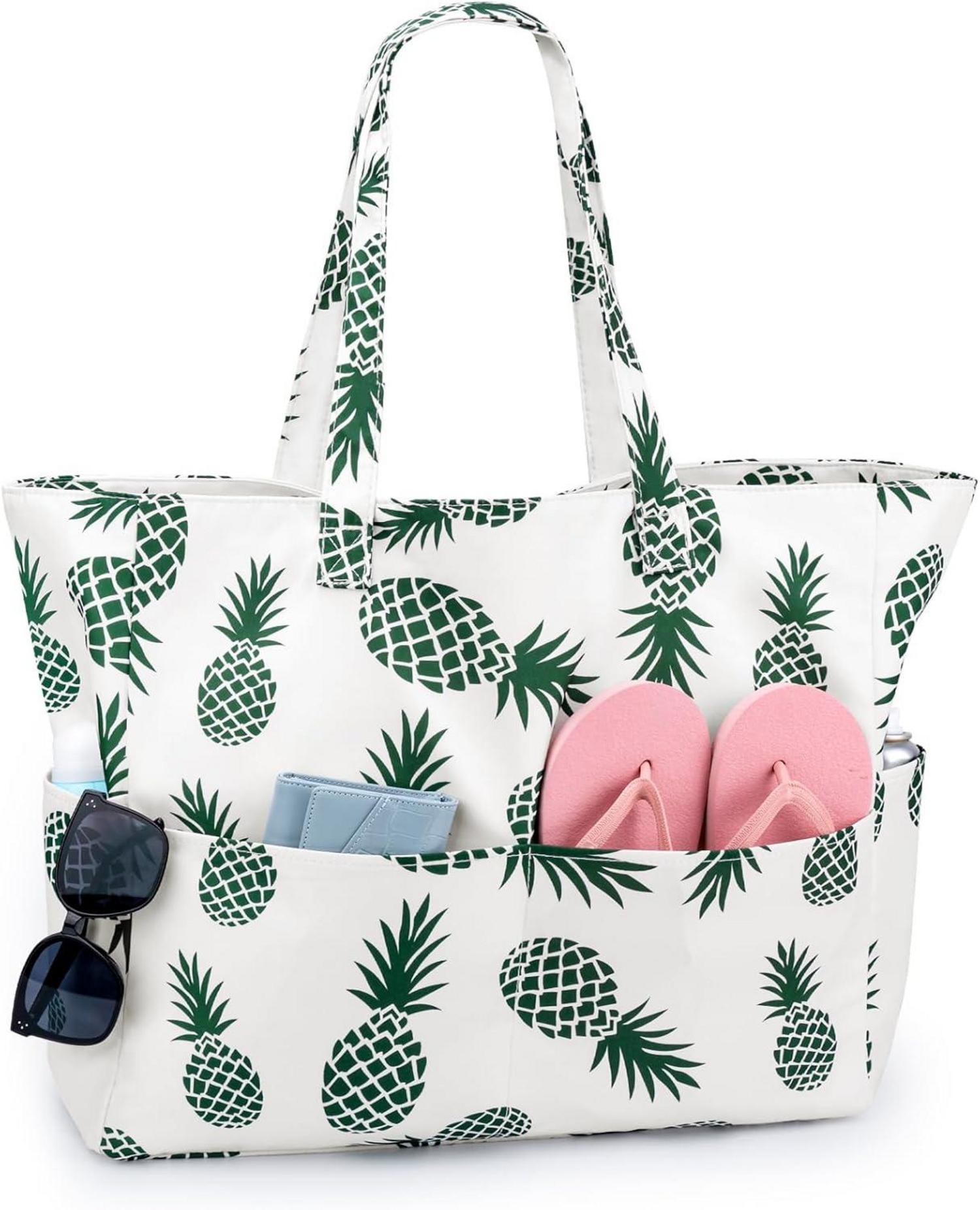 Strandtasche XXL mit Reißverschluss Damen Große Badetasche Beutel