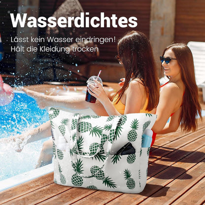 Strandtasche XXL Familie mit Reißverschluss Große Badetasche Beach Bag