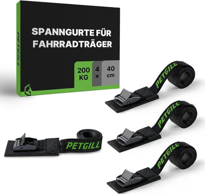 Spanngurte mit Polsterung für Fahrradträger | 4 Stk. | 40 cm Länge