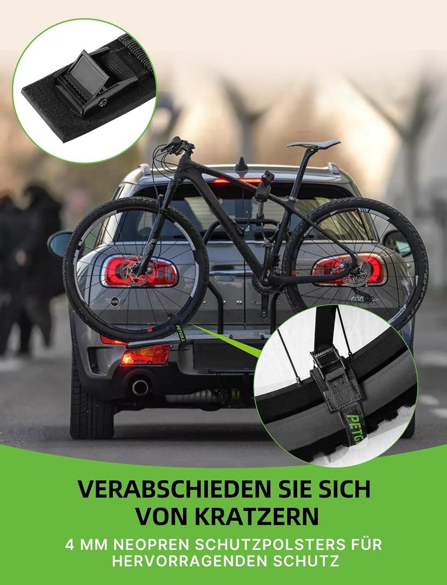 Spanngurte mit Polsterung für Fahrradträger | 4er Set 40 cm