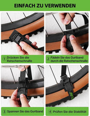 4er Set Spanngurte mit Polsterung für Fahrradträger 40cm 20mm 200kg
